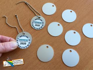 ALUMINIUM blanco labels geschikt voor bv datumsticker.